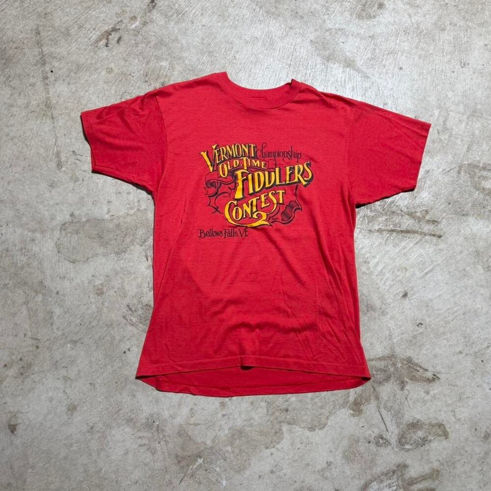 Vintage VTG 80’s Vermont Old Fiddlers Single Stitch Graphic T-Shirt